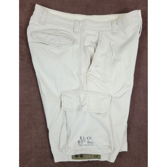 Polo Jeans Co. Ralph Lauren Other - Polo Jeans Co Ralph Lauren Mens 36 Cargo Shorts Cream Military 67th Reg Cotton
